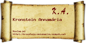 Kronstein Annamária névjegykártya